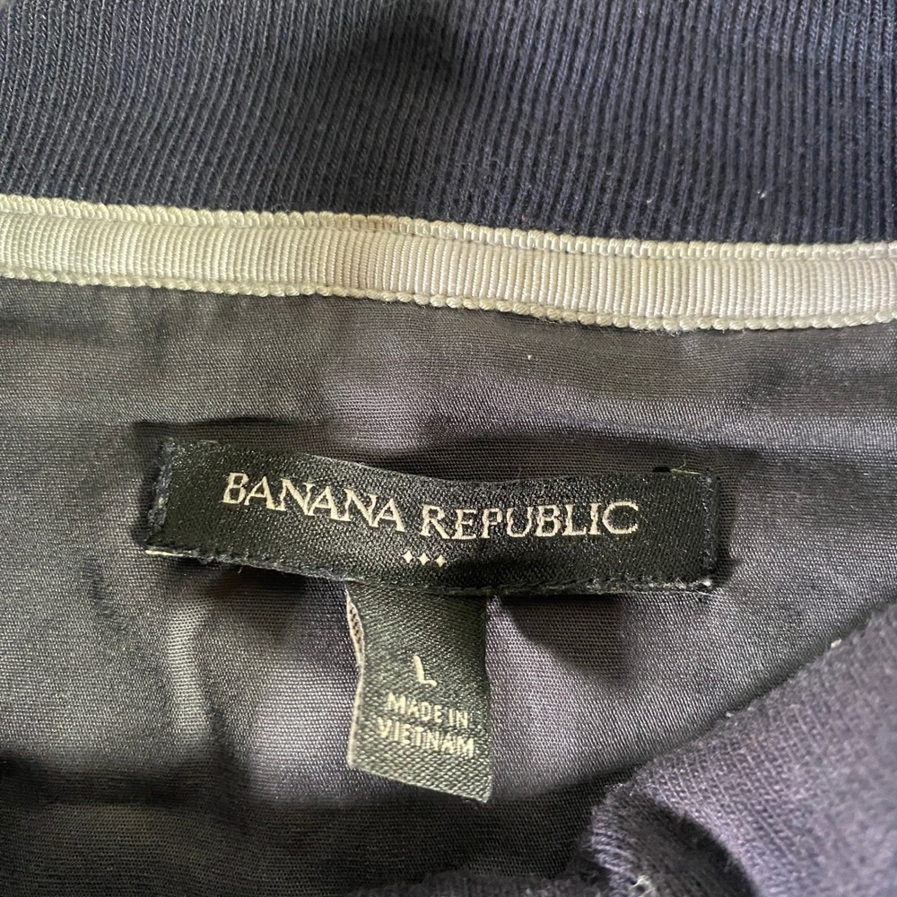 Banana Republic Mens Quilted Full Zip Jacket L Lightweight Blue Casual - Picture 2 of 7